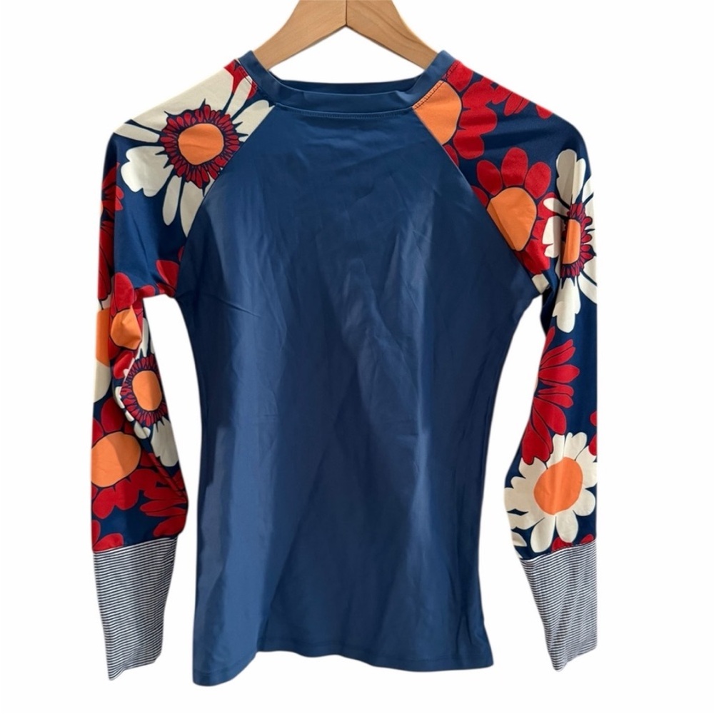 Seea Navy and Floral Long Sleeve Shirt
